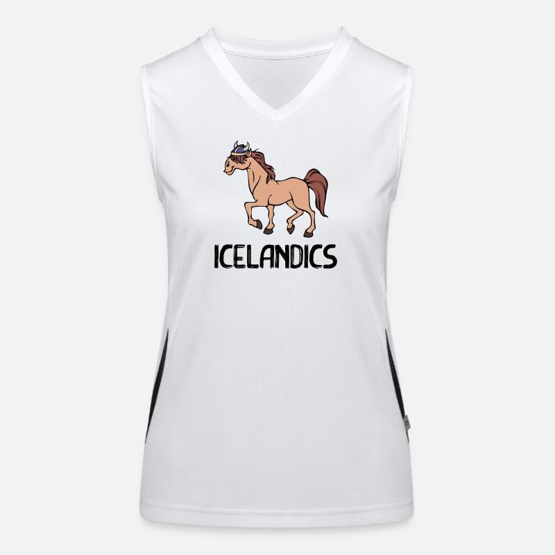 Fohlen Pferde Islandpferde Spruch Isländer Funktionelles Kontrast-Tank Top für Frauen