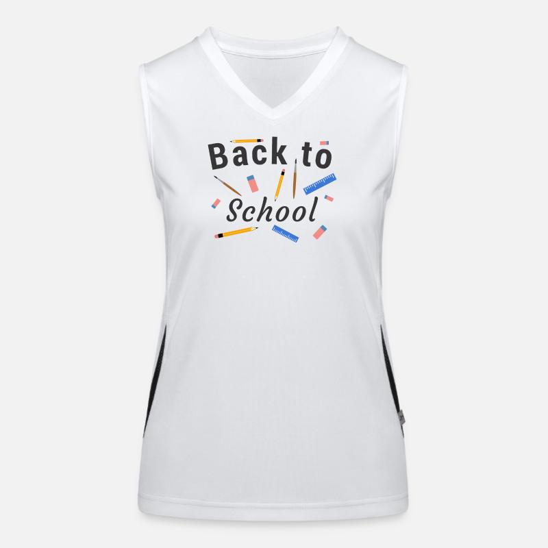 Back to School - Women's Functional Contrast Tank Top - white/black