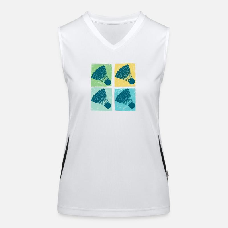 Badminton Shuttlecocks Pop Art Women's Functional Contrast Tank Top
