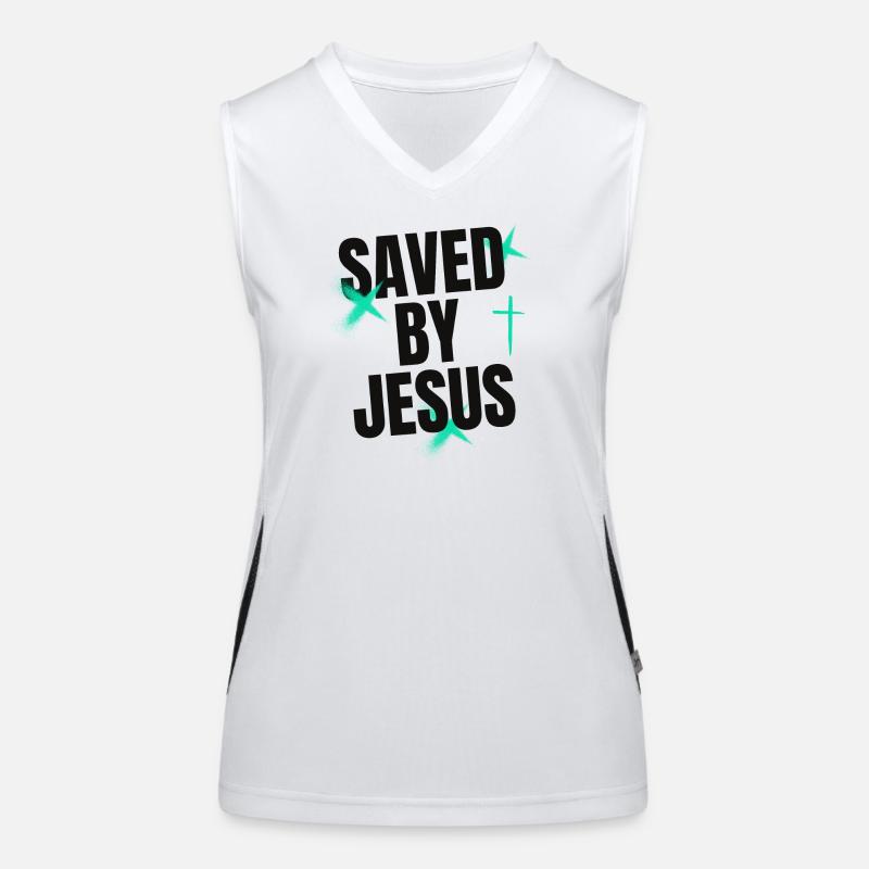 Saved by Jesus Funktionelles Kontrast-Tank Top für Frauen