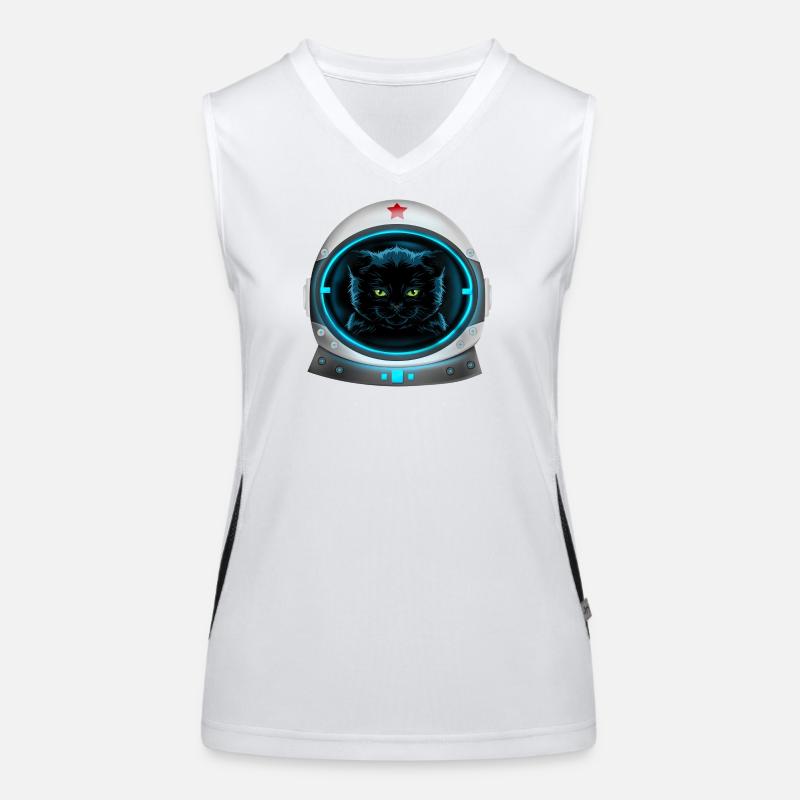 angry space cat Astronaut Funktionelles Kontrast-Tank Top für Frauen