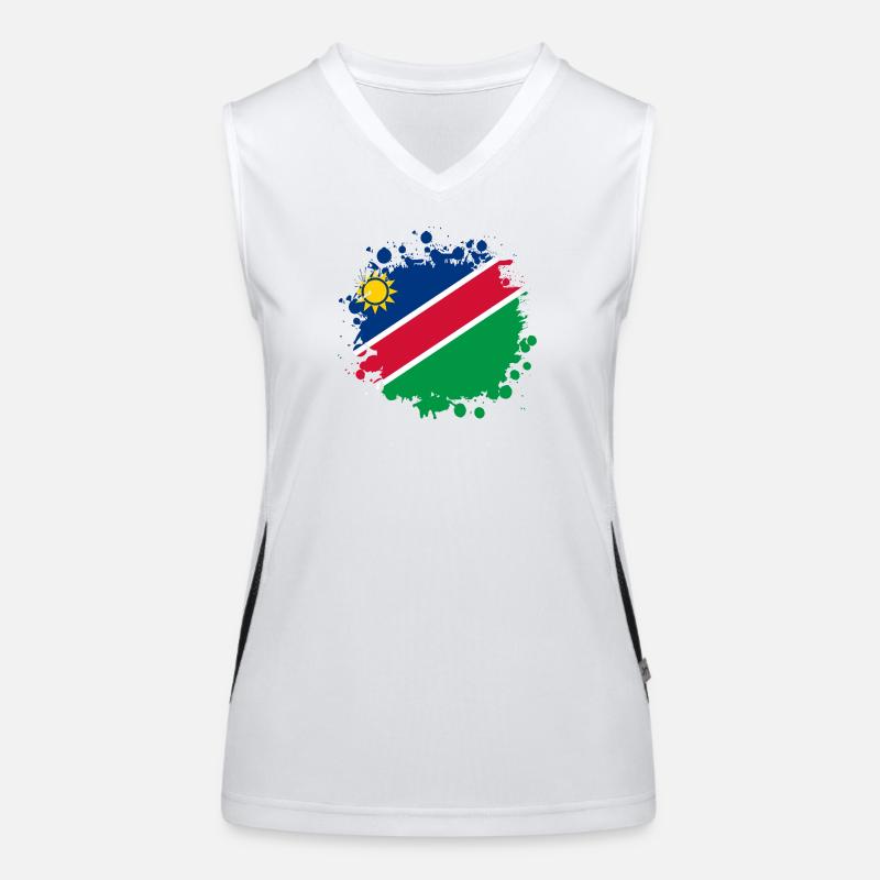 Namibia Flaggen Klecks Design Funktionelles Kontrast-Tank Top für Frauen