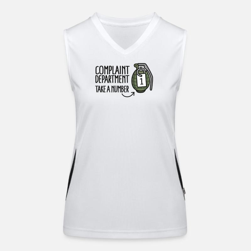 Grenade à main de la Division des plaintes du service à la clientèle Débardeur respirant contrasté Femme