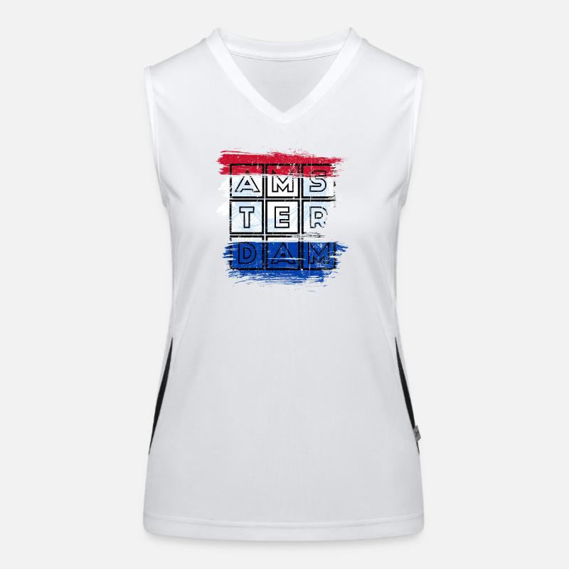 Drapeau Amsterdam Grid Débardeur respirant contrasté Femme