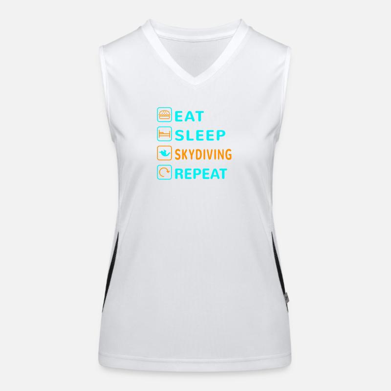 Eat. Sleep. Skydiving. Repeat Design Women's Functional Contrast Tank Top