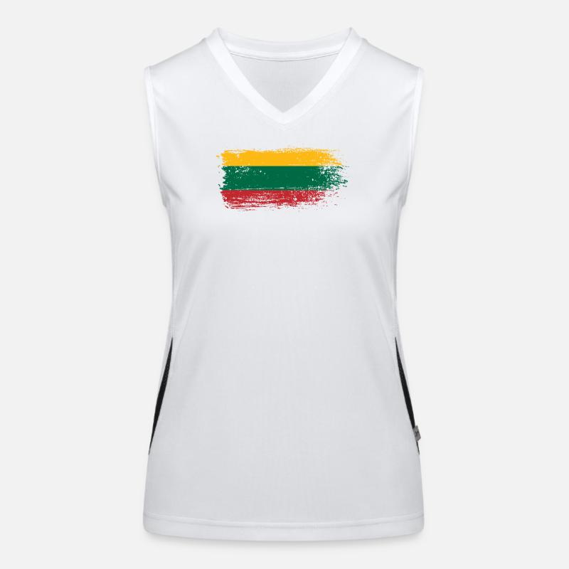 Drapeau Jaune Vert Rouge Pinceau Débardeur respirant contrasté Femme