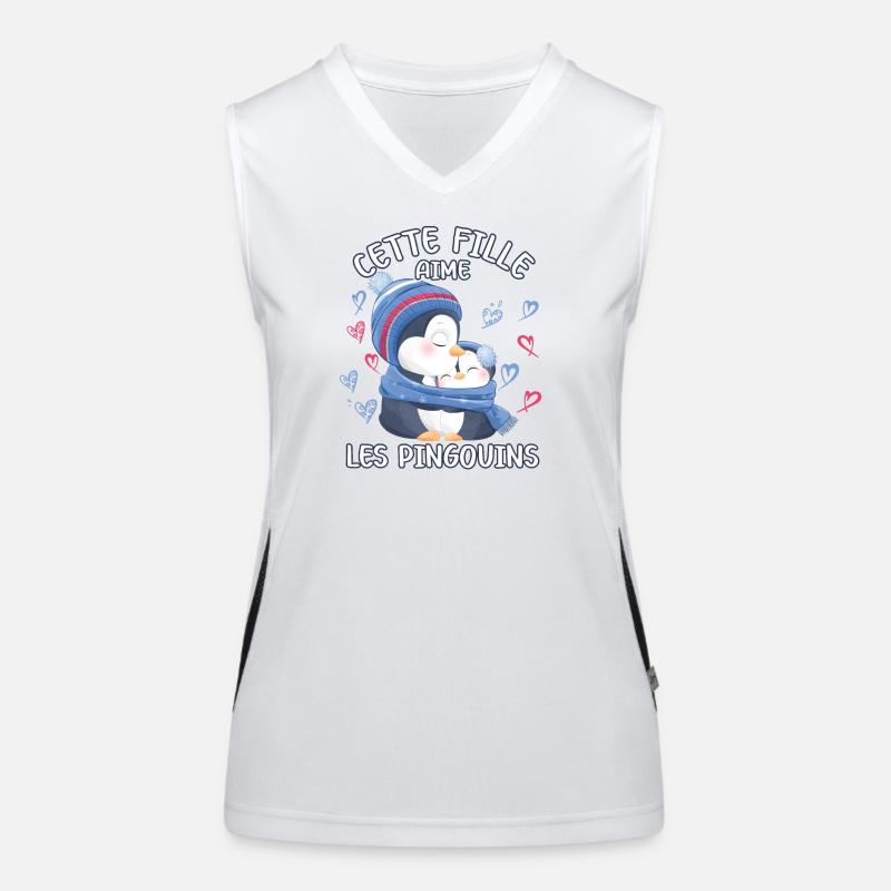 Dieses Mädchen Liebt Pinguine Funktionelles Kontrast-Tank Top für Frauen