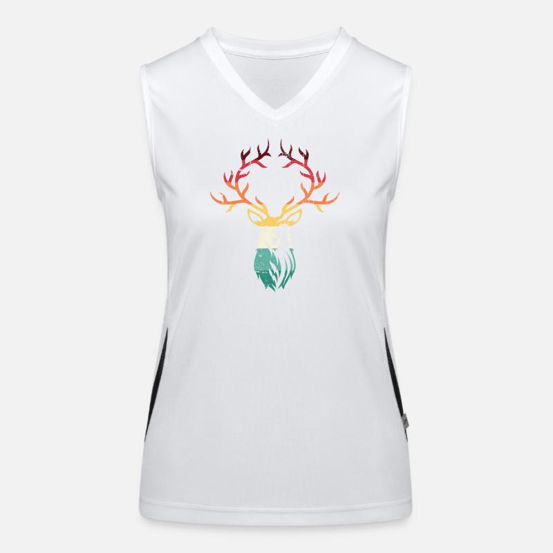 Hirschgeweih mit Farbverlauf Funktionelles Kontrast-Tank Top für Frauen