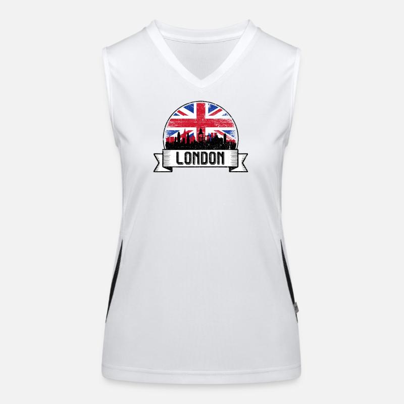 Union Jack Skyline - Women's Functional Contrast Tank Top - white/black