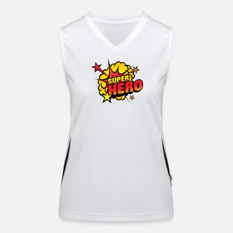 Superhelden Comic Explosion Funktionelles Kontrast-Tank Top für Frauen