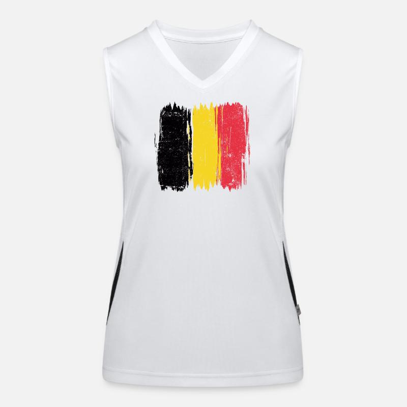 Drapeau belge Abstrait coups de pinceau Débardeur respirant contrasté Femme