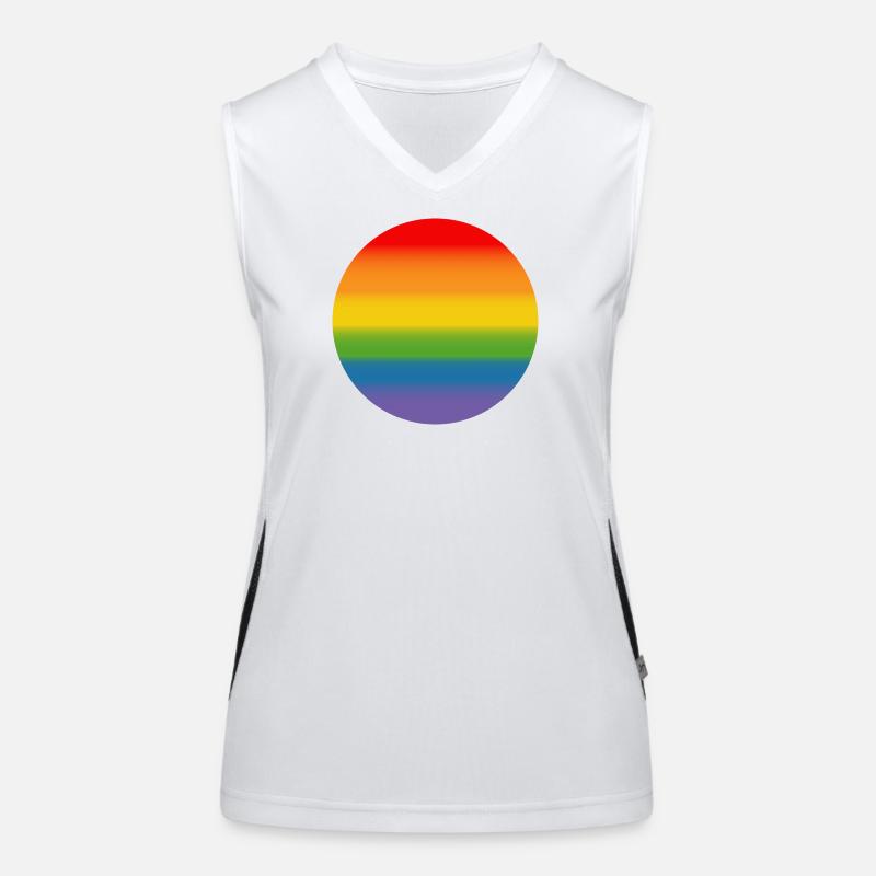 Rainbow Course Round - Women's Functional Contrast Tank Top - white/black