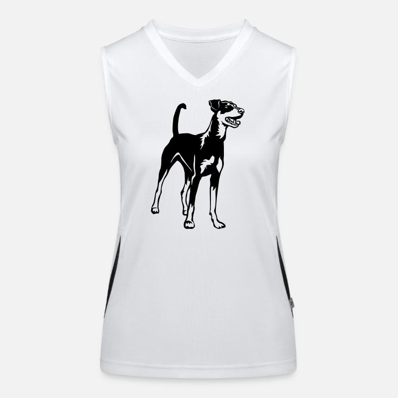 Deutscher Pinscher Funktionelles Kontrast-Tank Top für Frauen