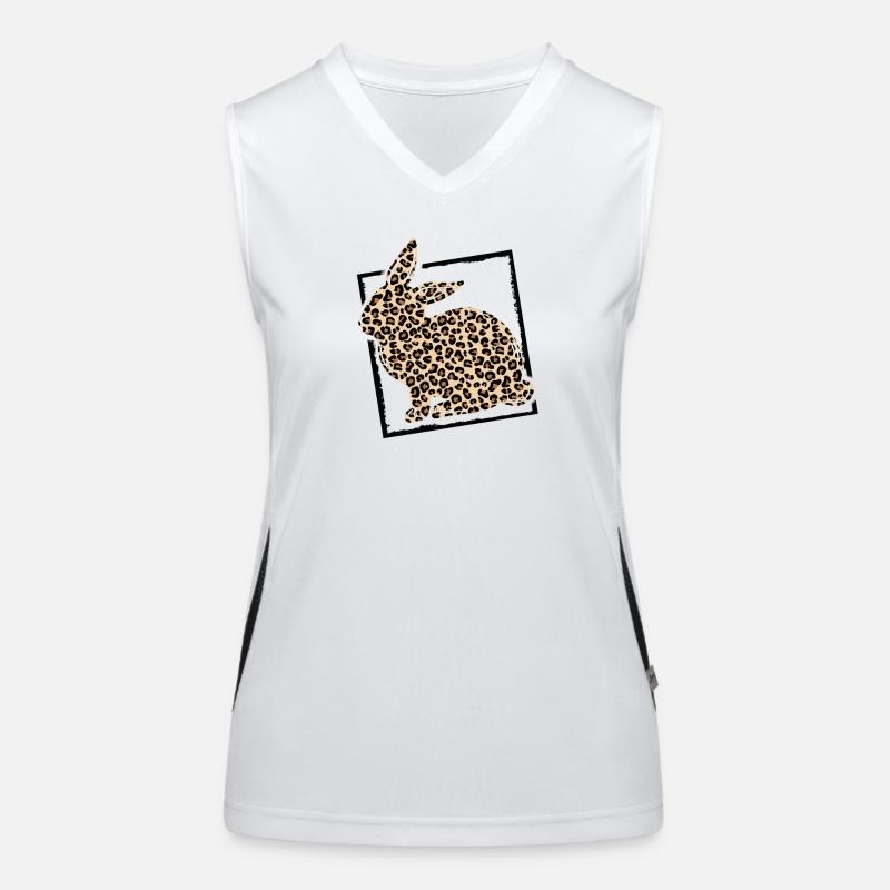 Rabbit well camouflaged in leopard look Women's Functional Contrast Tank Top
