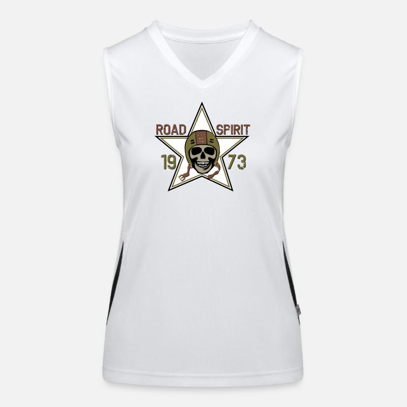Straßengeist Schädel Stern 1973 Funktionelles Kontrast-Tank Top für Frauen