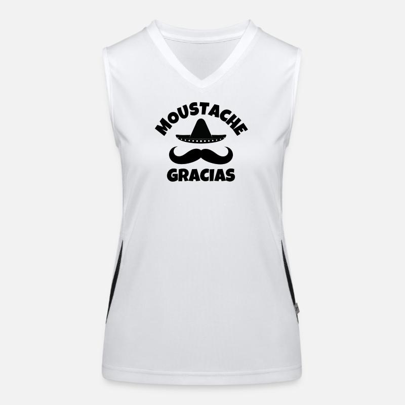 mustache, mustache, mustache gracias Women's Functional Contrast Tank Top