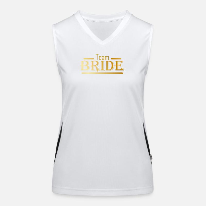 Team Bride dans la célébration de mariage d’or Débardeur respirant contrasté Femme