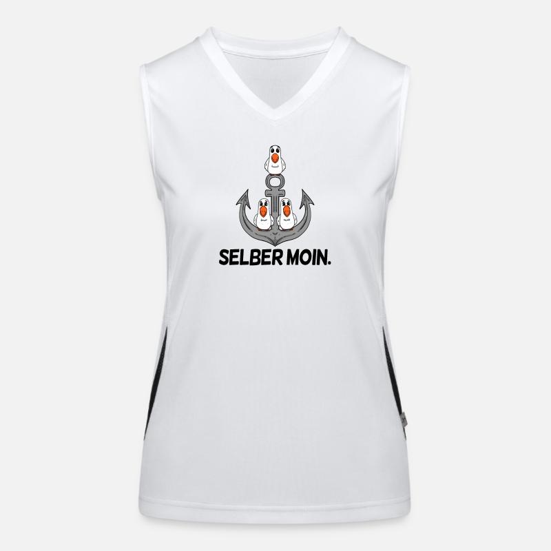 Selber Moin - Moin lustig Funktionelles Kontrast-Tank Top für Frauen