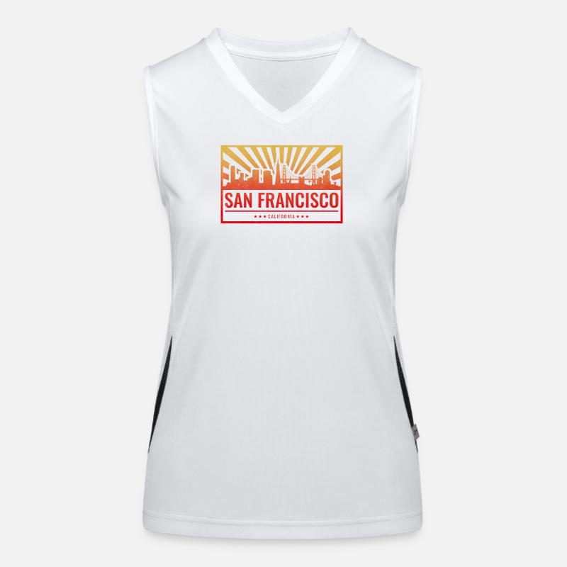 San Francisco Skyline Gradient Funktionelles Kontrast-Tank Top für Frauen