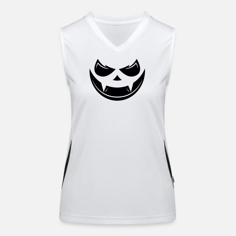 Visage de citrouille d’Halloween Débardeur respirant contrasté Femme
