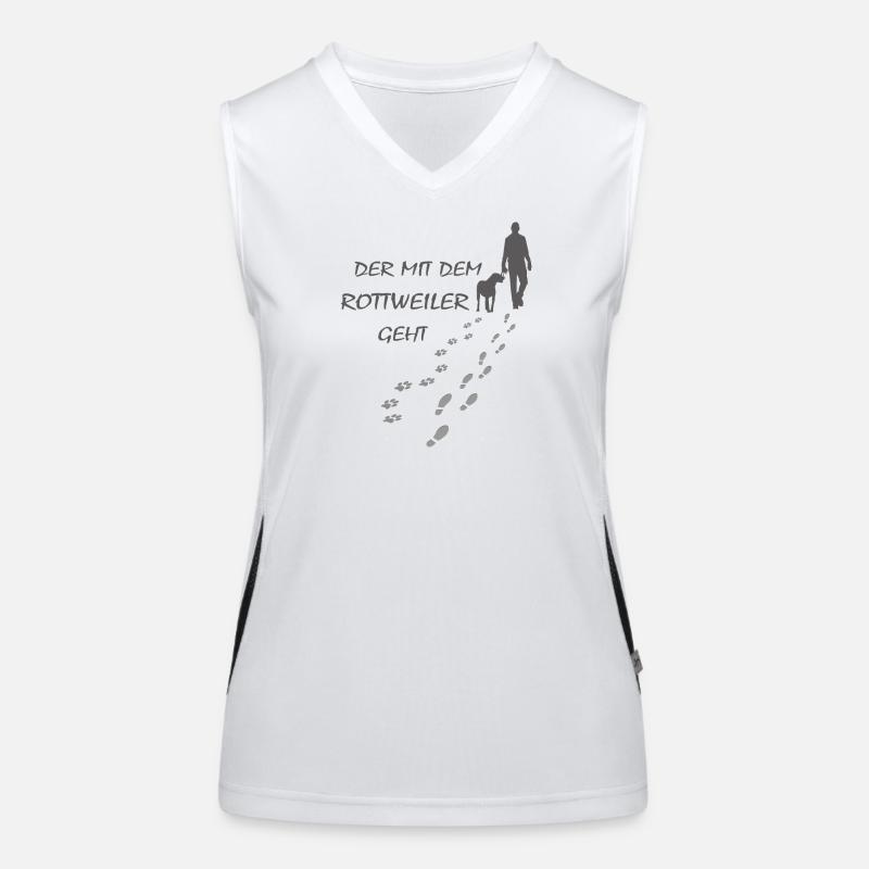 Rottweiler - Der mit dem Rottie geht - Gassi Funktionelles Kontrast-Tank Top für Frauen