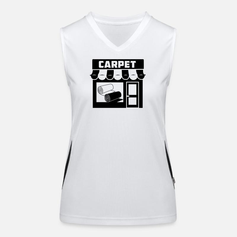 Teppichrollen-Logo im Geschäft Funktionelles Kontrast-Tank Top für Frauen