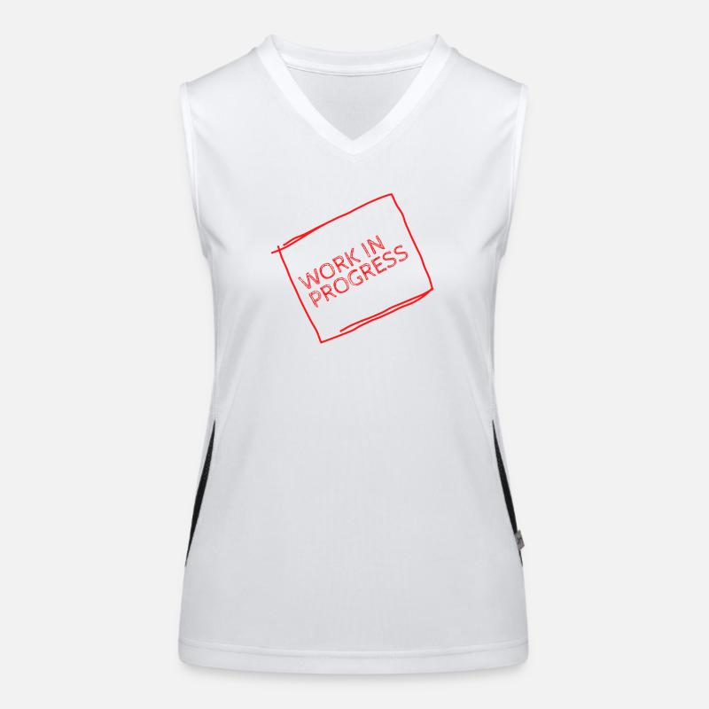 work in progress - Funny Gift Idea for Students Funktionelles Kontrast-Tank Top für Frauen