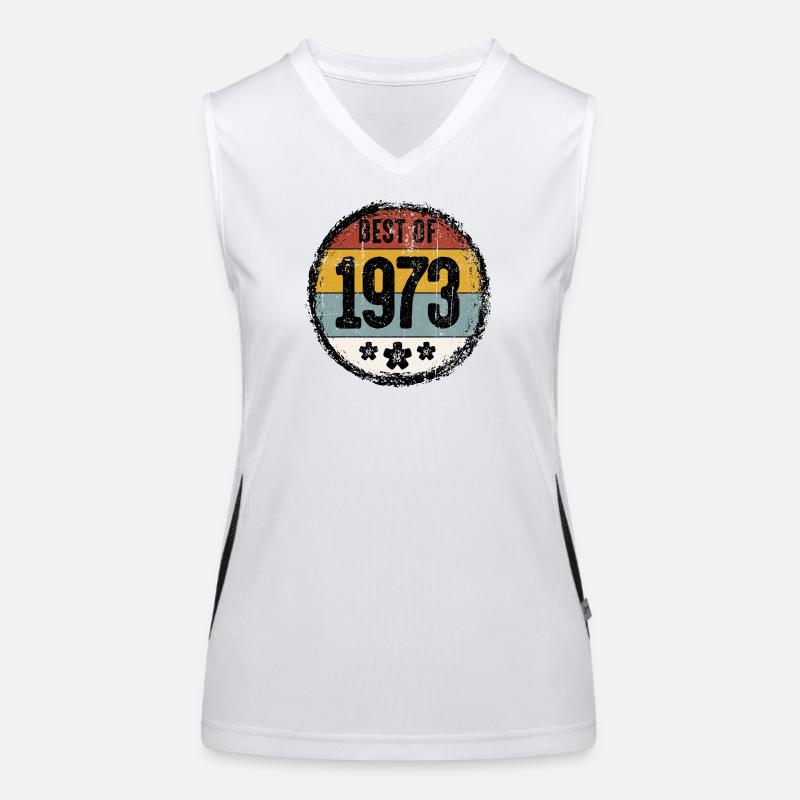 Das Beste von 1973 Vintage Abzeichen Funktionelles Kontrast-Tank Top für Frauen