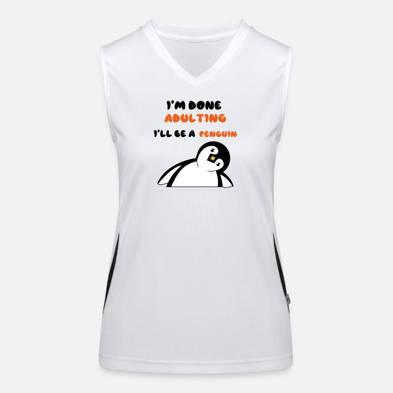 Süß Pinguin Statement Zoo Tier Vogel Funktionelles Kontrast-Tank Top für Frauen