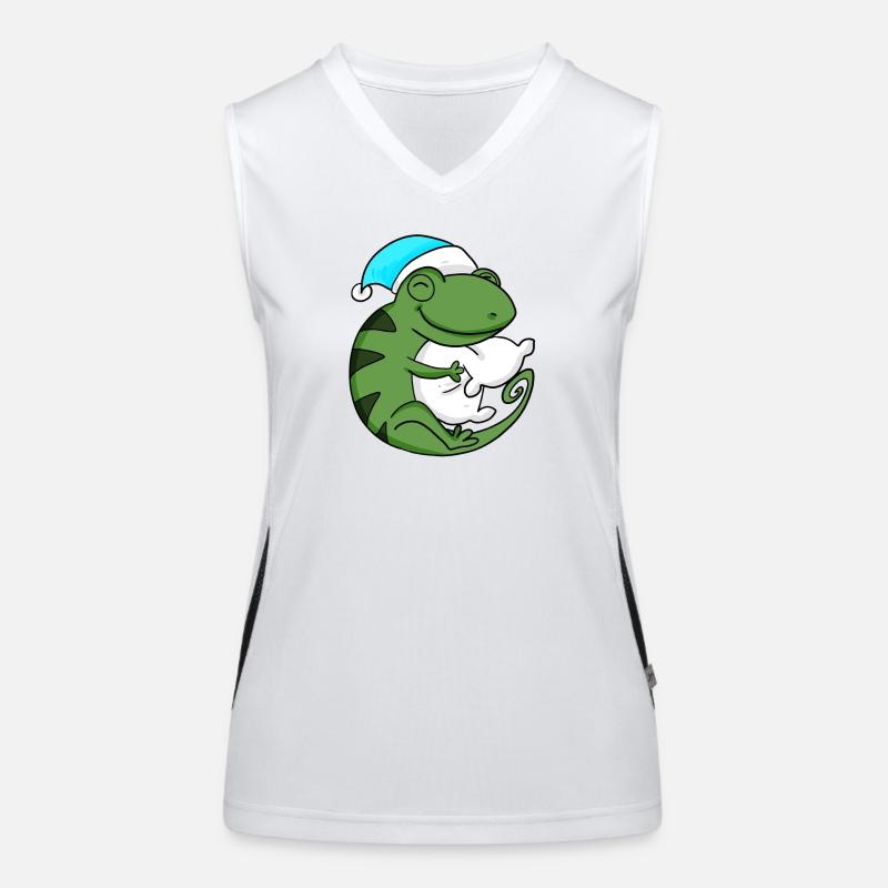 Caméléon avec oreiller et bonnet de couchage Débardeur respirant contrasté Femme