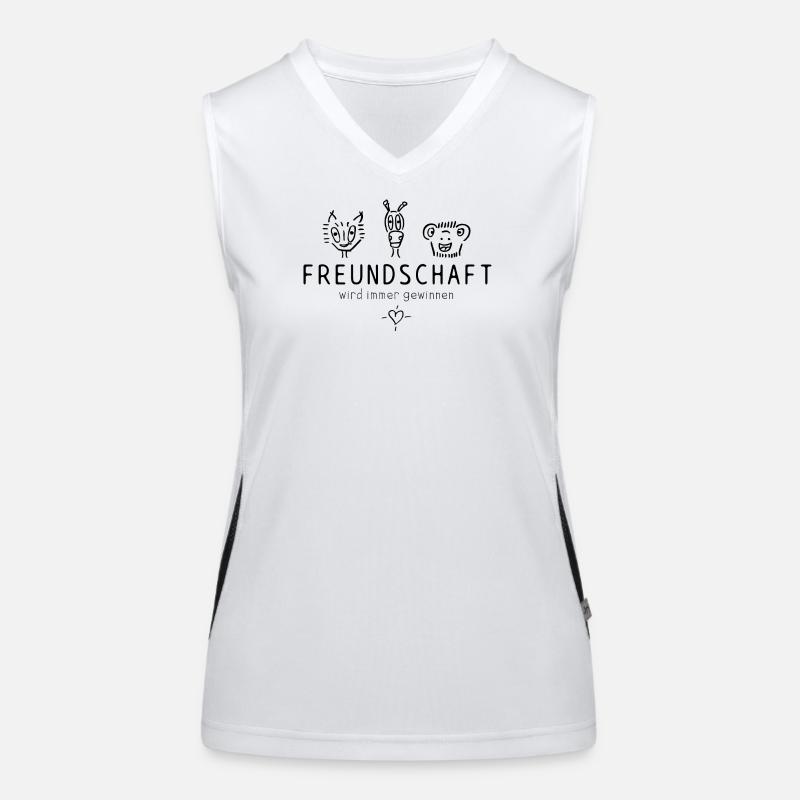 "Freundschaft wird immer gewinnen", schöner Spruch Funktionelles Kontrast-Tank Top für Frauen