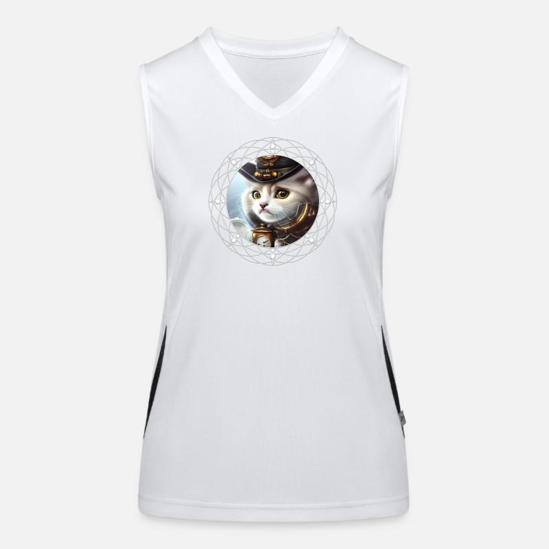 Chaton steampunk mignon Débardeur respirant contrasté Femme