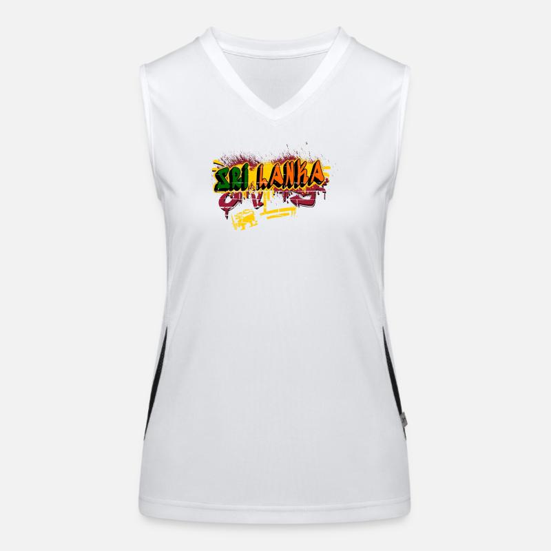 Sri Lanka Graffiti Design Funktionelles Kontrast-Tank Top für Frauen