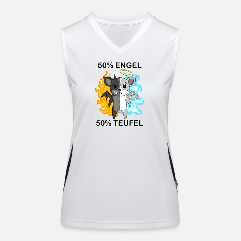 Hund Terrier - Engel und Teufel Funktionelles Kontrast-Tank Top für Frauen