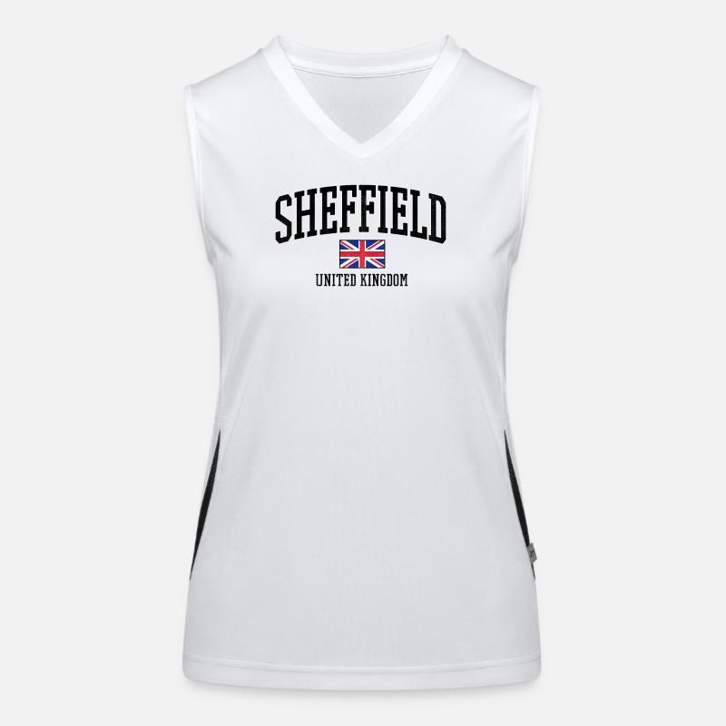 Sheffield UK Distressed Flag Funktionelles Kontrast-Tank Top für Frauen