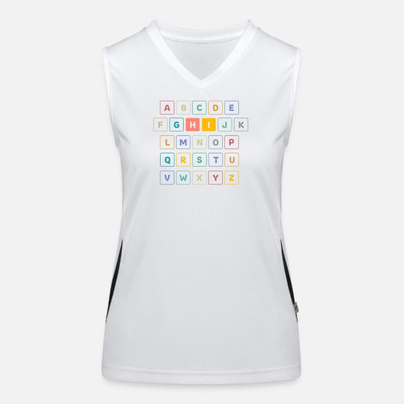 ABC Bunt HI - Kindergarten Vorschule Schule Funktionelles Kontrast-Tank Top für Frauen