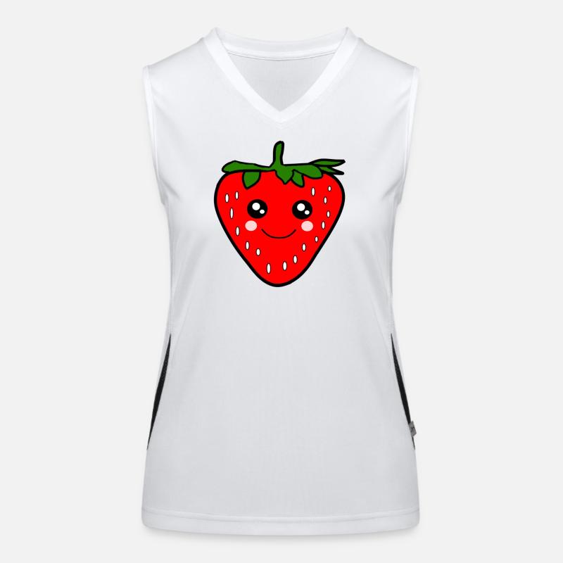 Kawaii Erdbeere Funktionelles Kontrast-Tank Top für Frauen