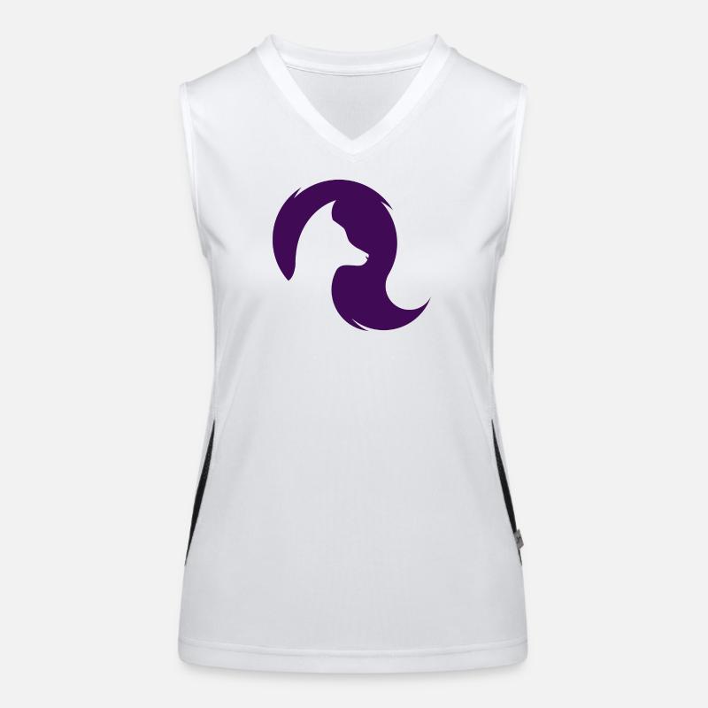 Wolfssilhouette Funktionelles Kontrast-Tank Top für Frauen