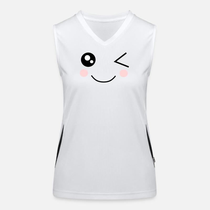 Visage Kawaii Drôle Débardeur respirant contrasté Femme
