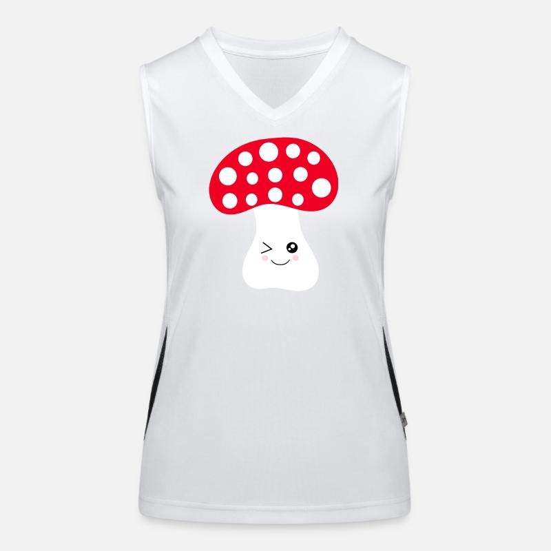 Kawaii, mushroom, toadstool Women's Functional Contrast Tank Top