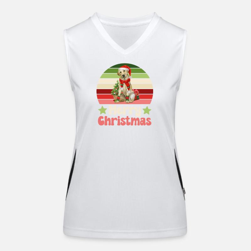 Labrador Weihnachten Funktionelles Kontrast-Tank Top für Frauen