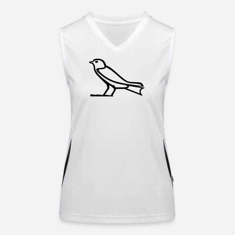 Vogel-Hieroglyphe Funktionelles Kontrast-Tank Top für Frauen