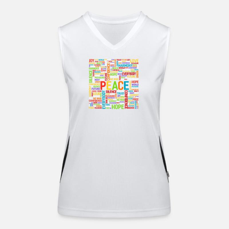 Peace Word Cloud – Hope & Harmony Women's Functional Contrast Tank Top