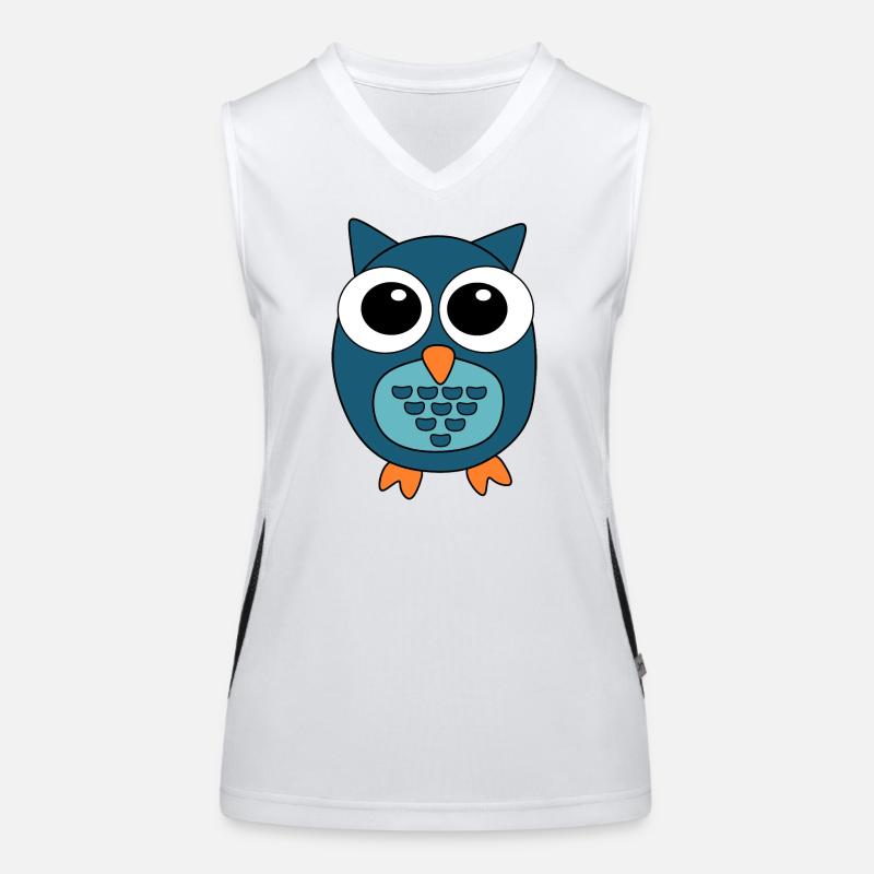 Eule blaue Eule Funktionelles Kontrast-Tank Top für Frauen