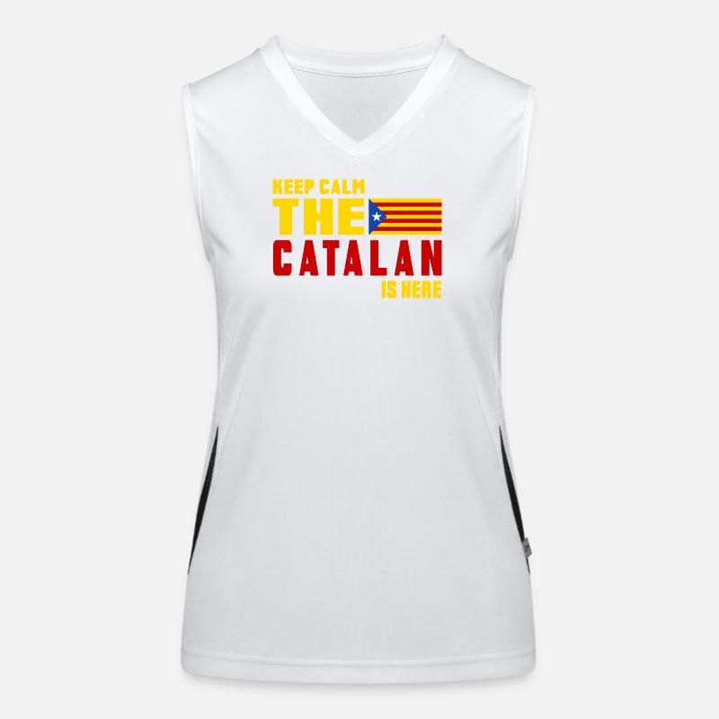 Design du drapeau de la Catalogne Keep Débardeur respirant contrasté Femme