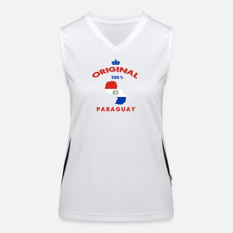 Design original 100 % drapeau du Paraguay Débardeur respirant contrasté Femme