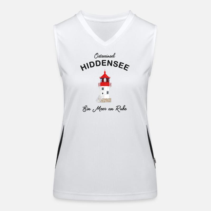 Hiddensee, ein Meer an Ruhe, Leuchtturm Gellen Funktionelles Kontrast-Tank Top für Frauen
