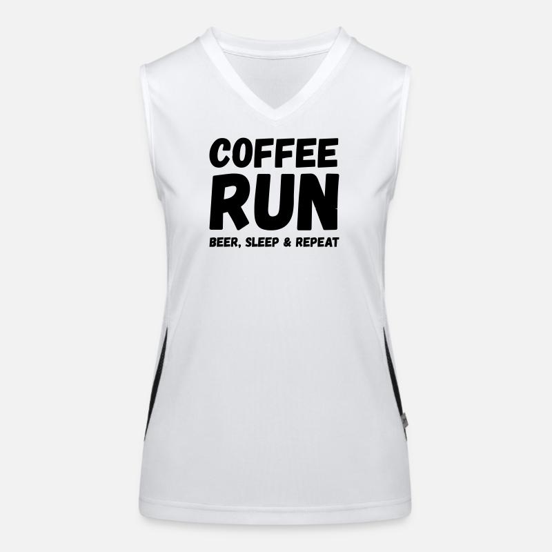 COFFE RUN BEER SLEEP REPEAT Funktionelles Kontrast-Tank Top für Frauen