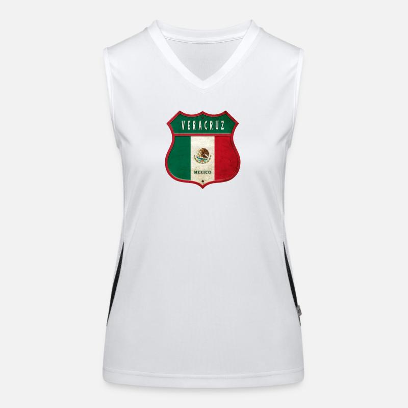 Veracruz Mexiko Wappen Design Funktionelles Kontrast-Tank Top für Frauen