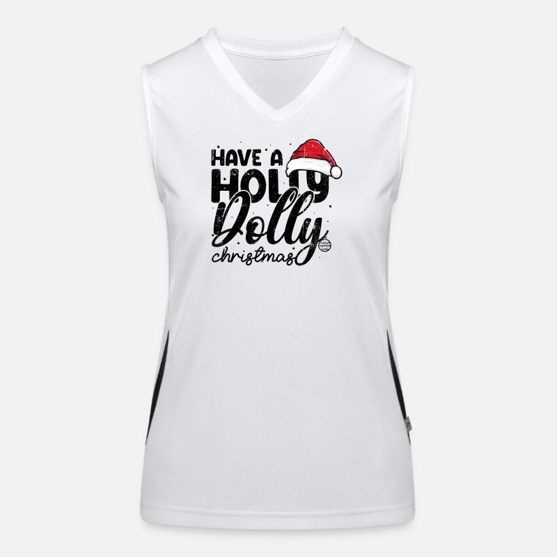 Santa Hat Script Holiday Tee Women's Functional Contrast Tank Top
